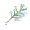 Glass Seed Beaded Flower Big Pendants PALLOY-MZ01184-01-4