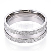 201 Stainless Steel Grooved Finger Ring for Men Women STAS-WH0039-04E-P-1