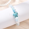 Glass & Synthetic Turquoise Beaded Bracelets BJEW-JB13889-01-5