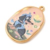 Printed 304 Stainless Steel Enamel Pendants SA-CBAB1B6-03G-02-2