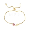 Adjustable Brass Micro Pave Clear Cubic Zirconia Box Chain Slider Bracelets BJEW-C156-09G-04-4