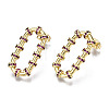 Brass Micro Pave Cubic Zirconia Stud Earrings EJEW-T014-53G-NF-2