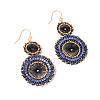 Glass Seed Braided Dangle Earrings for Women FIND-PW0024-17A-2