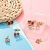 8Pcs Brass Micro Pave Clear Cubic Zirconia Charms KK-LS0001-38-5