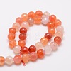 Dyed Natural Agate Faceted Round Beads Strands G-E320B-12mm-03-2