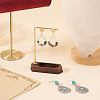 Iron L Shaped Dangle Earring Display Stands with Wooden Trays EDIS-TAC0003-01-8