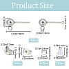 SOFPLATE 150Pcs 202 Stainless Steel Ball Stud Earring Findings STAS-SP0001-52C-P-2