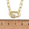 Brass Paperclip Chain Necklaces with Rectangle Brass Micro Pave Clear Cubic Zirconia Screw Carabiner Lock Charms NJEW-JN06410-3