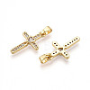 Brass Micro Pave Cubic Zirconia Pendants KK-T070-77G-2