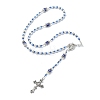 Cross & Virgin Mary Alloy Rosary Bead Necklaces NJEW-JN05123-03-4