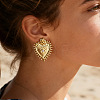 Valentine's Day 304 Stainless Steel Rhinestone Stud Earrings for Women EJEW-L315-02G-1