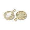 Brass Micro Pave Cubic Zirconia Pendants KK-G485-22D-G-2