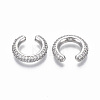 Brass Micro Pave Clear Cubic Zirconia Cuff Earrings EJEW-R114-026P-NF-2