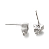 Brass with Cubic Zirconia Stud Earrings Finding KK-Q048-17P-2