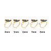 Butterfly Brass Micro Pave Clear Cubic Zirconia & Abalone Shell Cuff Rings Setting KK-T079-32G-4