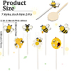 14Pcs 7 Styles Wooden Bees Decorative Pick for Home Vase Filler AJEW-CY0002-68-2