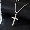 Rhinestone Cross Pendant Necklaces WG54145-01-1
