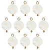 10Pcs Natural Shell Disc Pendants STAS-TA0006-28-3