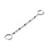 Colorful Cubic Zirconia Dangle Chains Double Hoop Earrings EJEW-C030-14P-2