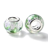 Transparent Two-Color Brass Cores Acrylic European Beads OACR-M024-05S-03-2