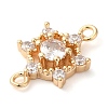 Brass Pave Clear Cubic Zirconia Connector Charms KK-G503-30G-2