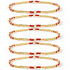 5Pcs Boho Glass Seed Multi-Strand Beaded Stretch Bracelet XH2796-5