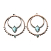 Alloy with Synthetic Turquoise Pendants FIND-B055-01D-1
