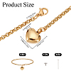 2Pcs Heart Non-Tarnish Stainless Steel Charm Bracelets BJEW-CN0001-23G-2