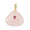 Natural Rose Quartz Carved Pendants G-G330-02G-06-1