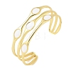 Brass Enamel Multi-strand Cuff Bangles for Women BJEW-A173-01G-02-4