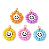 Acrylic Glass Seed Beaded Pendants PALLOY-MZ00294-02-1