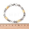 201 Stainless Steel Byzantine Chain Bracelets BJEW-B078-168GP-3