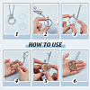 2Pcs Flat Round Glass with Alloy Photo Frame Locket Pendant Necklace Kits with Feather and Paw Print and 4Pcs Glass Cabochons NJEW-DR00043-3