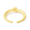Clear Cubic Zirconia Initial Letter Open Cuff Ring RJEW-H120-09G-P-3