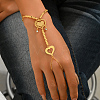 Vintage Heart Brass Finger Ring Bracelets XK2544-1-4