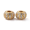 Eco-Friendly Brass Micro Pave Cubic Zirconia Beads ZIRC-C027-15G-RS-1