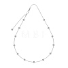 Clear Cubic Zirconia Flat Round Link 925 Sterling Silver Cable Chain Necklaces for Women NJEW-S457-09P-1