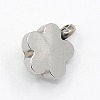 201 Stainless Steel Rhinestone Flower Charm Pendants RB-M030-03B-2