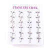 Tarnish Resistant 304 Stainless Steel Greek Alphabet Stud Earrings STAS-D007-07P-10-3