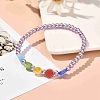Round Glass Pearl Beads Stretch Bracelet BJEW-JB07073-7