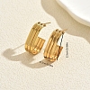 Triple Oval Stainless Steel Stud Earrings BE1288-2