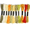 11Bundles 11 Colors Hand-woven Embroidery Cotton Threads PW-WGA0E47-10-1