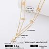 Fashion 304 Stainless Steel Crystal Rhinestone Star Pendant Double Layer Necklaces for Women NK5121-5-1