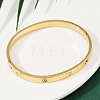 201 Stainless Steel with Rhinestone Bangles for Women BJEW-B138-04G-3