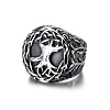 Retro 316 Stainless Steel Tree of Life Finger Rings FIND-PW0020-09G-1