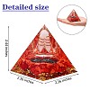 Orgone Pyramid Protection Crystal Gemstone Pyramid Reiki Positive Energy Pyramid Chakra Meditation Pyramid for Success Health Lucky Anti-Stress Decor Gift Collection (Red) JX349A-1