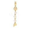 Brass Pave Cubic Zirconia Clear Cubic Zirconia & Natural White Jade & Enamel European Dangle Charms GG-CBA3401-01G-B05-1