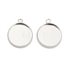 Flat Round Brass Pendant Cabochon Settings KK-A276-10S-1