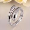 Real Platinum Plated Adjustable Brass Finger Rings for Women RJEW-BB07574-C-4