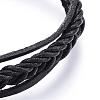 Adjustable Leather Cord Multi-Strand Bracelets BJEW-P099-01-3
